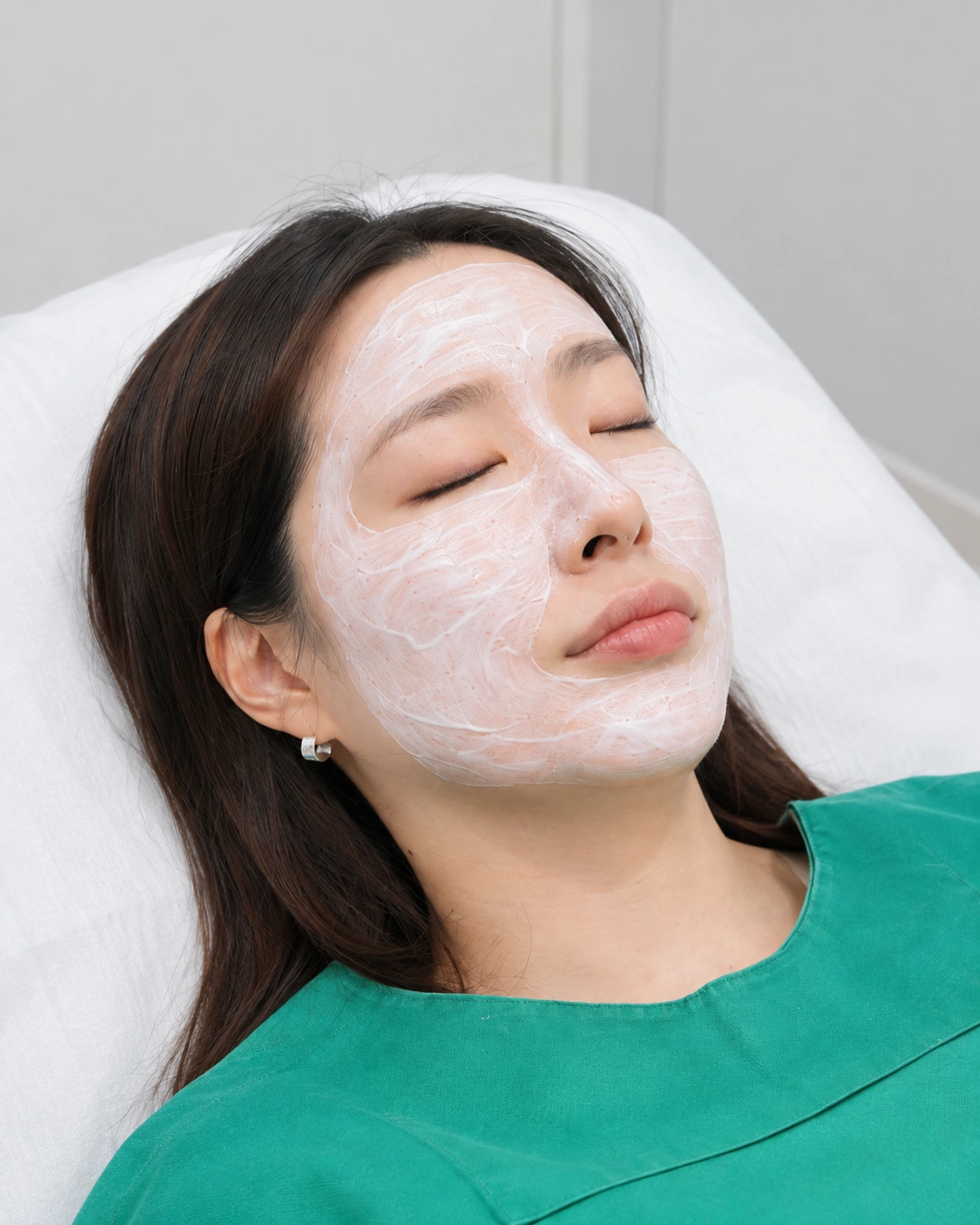 시술 부위에 마취 크림을 바르는 모습