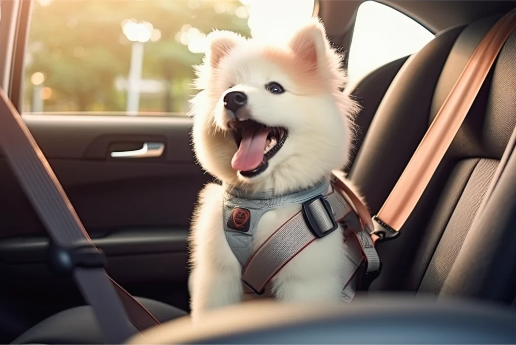 how to link seat belt through dog carrier